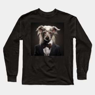 Chinese Crested Dog in Suit Long Sleeve T-Shirt